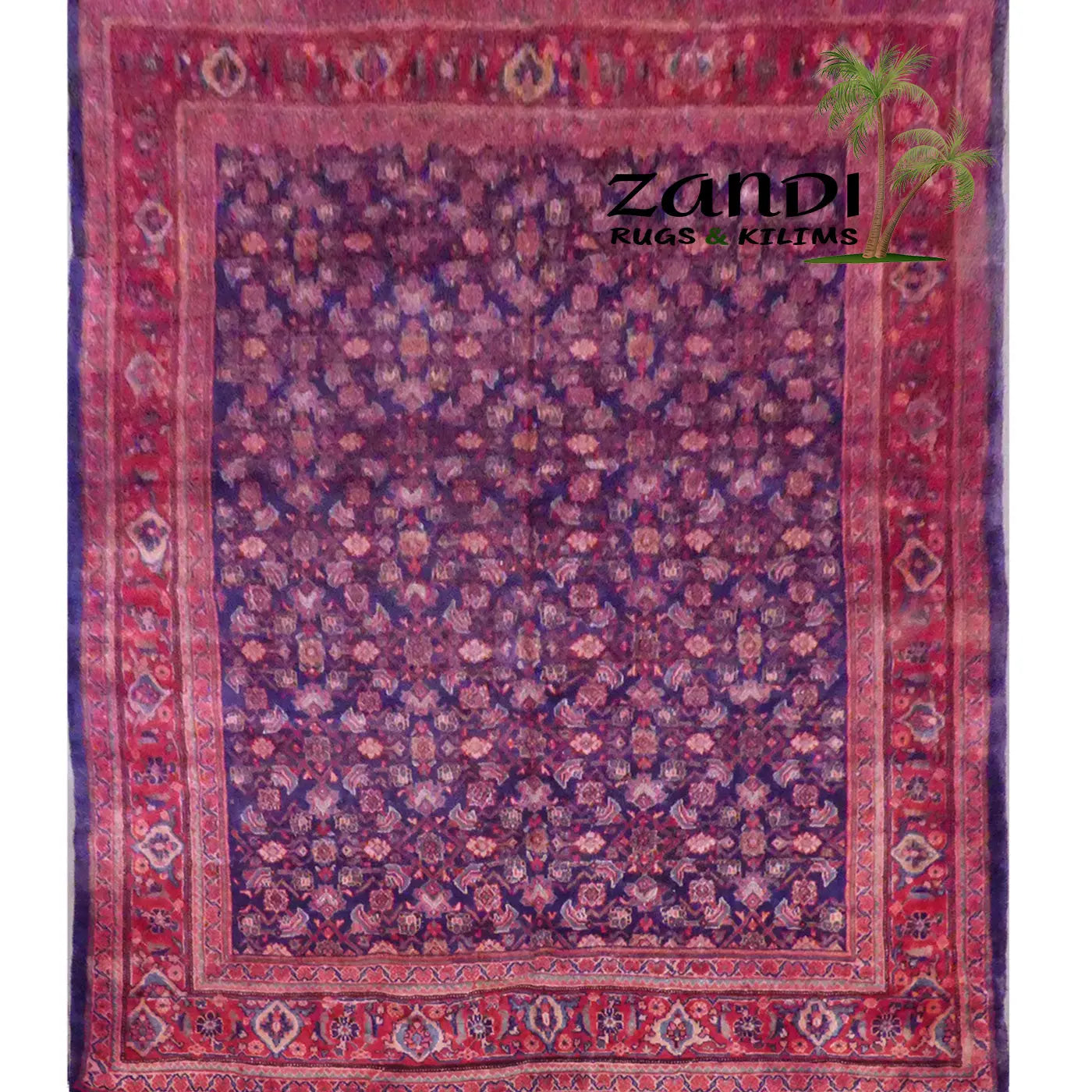 Sirdjan Semi Antique Hand Knotted Persian Tabriz Rugs, Traditional Floral, Natural Vegetable Dyes, Wool, Red, 12'4" X 9'6", Panr12598 (Red : 12598)